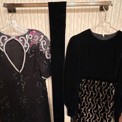 Two Black Sequined Formal Dresses