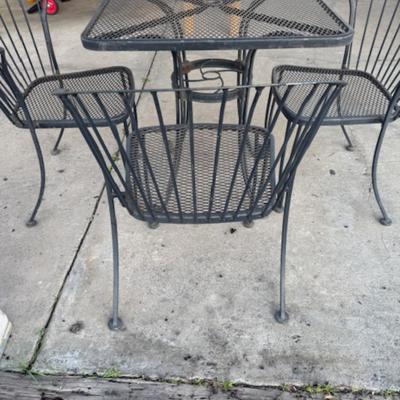 Square Outdoor Table and 3 Chairs