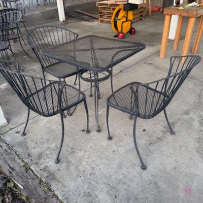 Square Outdoor Table and 3 Chairs
