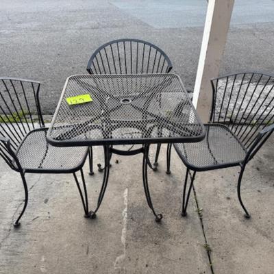 Square Outdoor Table and 3 Chairs