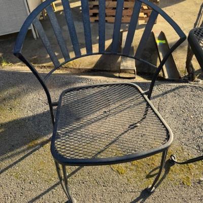 Black Outdoor Table with 2 Chairs