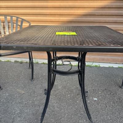 Square Black Patio Table and 4 Chairs