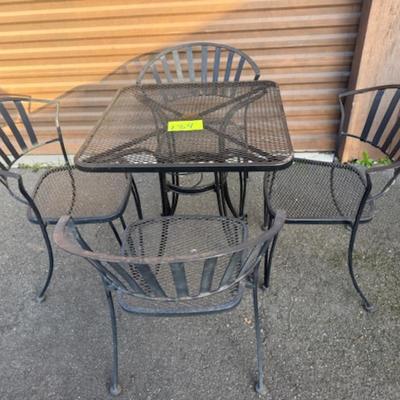 Square Black Patio Table and 4 Chairs