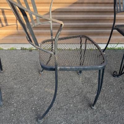Square Black Patio Table and 4 Chairs
