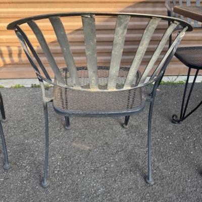 Square Black Patio Table and 4 Chairs
