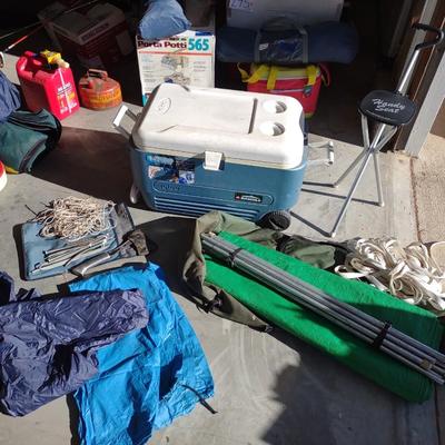 COOLER, CANOPY, FOLDING CHAIR AND MORE