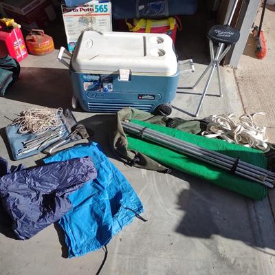 COOLER, CANOPY, FOLDING CHAIR AND MORE