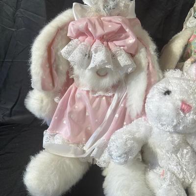 Lot of 3 Vintage Bunny Stuffed Animals including Ms Noah