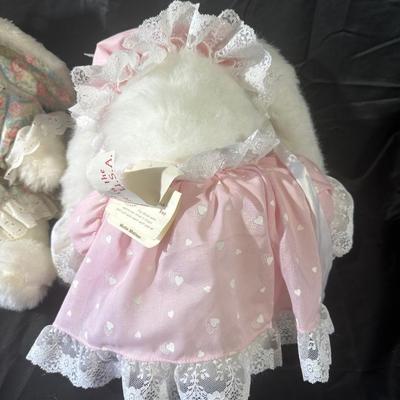 Lot of 3 Vintage Bunny Stuffed Animals including Ms Noah