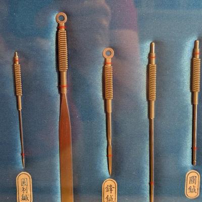 The Model Of Nine-Needles Historical Acupuncture Display With Box