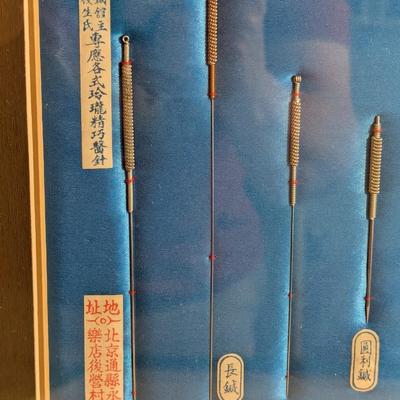 The Model Of Nine-Needles Historical Acupuncture Display With Box