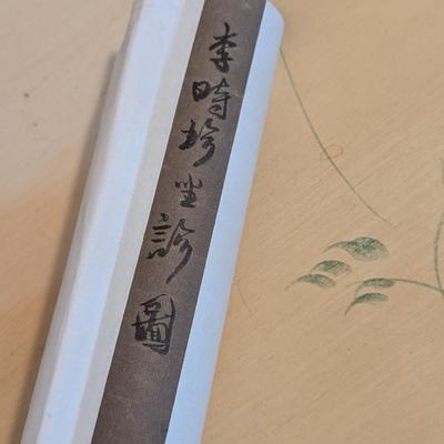 28 1/2" x 65" Antique Chinese Painting On Silk & Paper With Artist Mark & Calligraphy