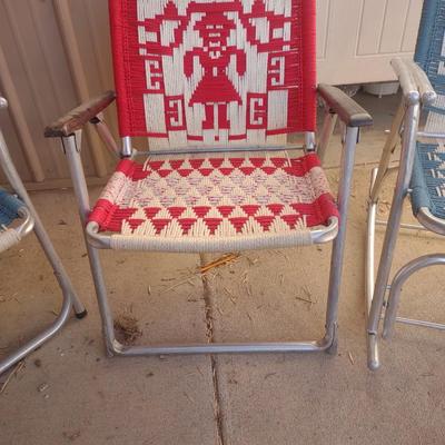HAND WEAVED FOLDING PATIO CHAIRS