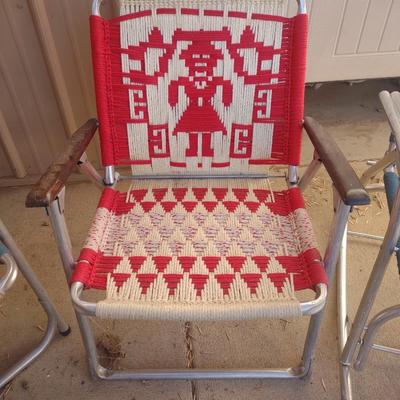 HAND WEAVED FOLDING PATIO CHAIRS