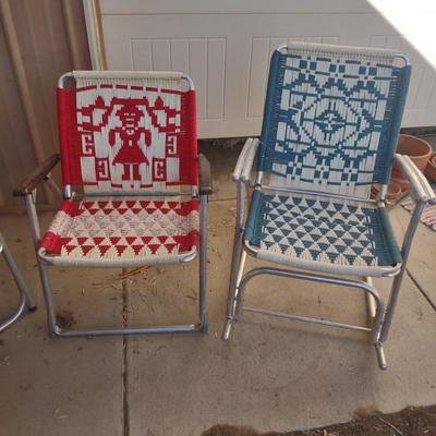 HAND WEAVED FOLDING PATIO CHAIRS