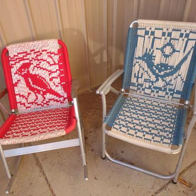 HAND WEAVED FOLDING PATIO CHAIRS