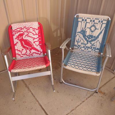 HAND WEAVED FOLDING PATIO CHAIRS