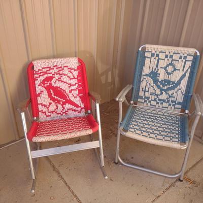 HAND WEAVED FOLDING PATIO CHAIRS