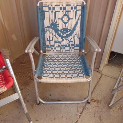 HAND WEAVED FOLDING PATIO CHAIRS