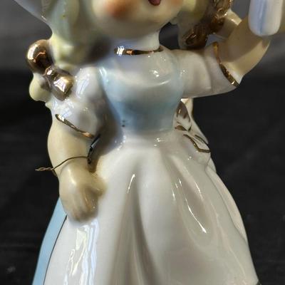 Lot of 3 Vintage Figurines, Two with handmade umbrellas