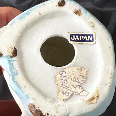 Lot of 3 Vintage Figurines, Two with handmade umbrellas