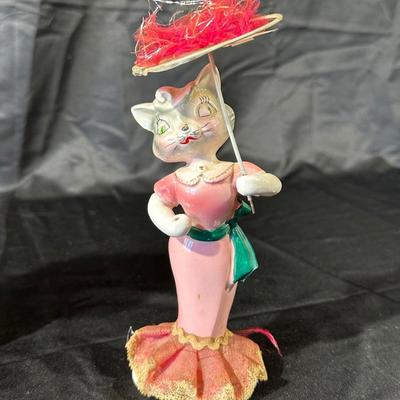 Lot of 3 Vintage Figurines, Two with handmade umbrellas