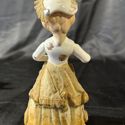 Lot of 3 Vintage Figurines, Two with handmade umbrellas