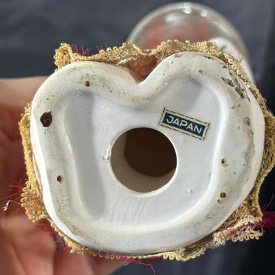 Lot of 3 Vintage Figurines, Two with handmade umbrellas