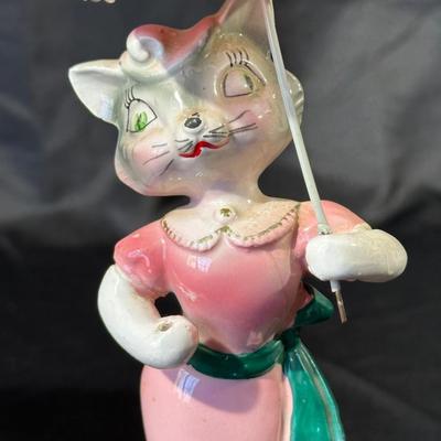 Lot of 3 Vintage Figurines, Two with handmade umbrellas