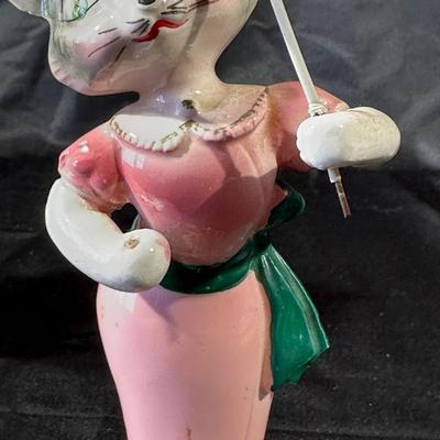 Lot of 3 Vintage Figurines, Two with handmade umbrellas