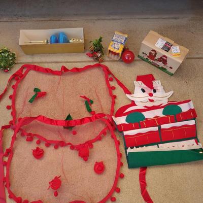 SHEER APRONS, HANGING SANTA, STAINED GLASS CANDLE HOLDER AND MORE