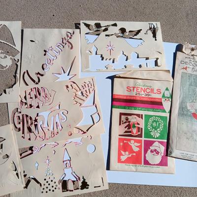 VINTAGE JOLLY SAINT NICK PARTY DECORATION AND CHRISTMAS STENCILS CHRISTMAS STENCILS