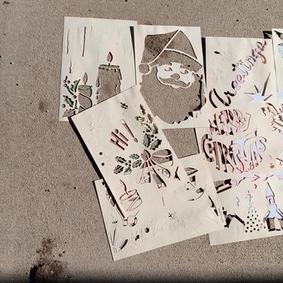 VINTAGE JOLLY SAINT NICK PARTY DECORATION AND CHRISTMAS STENCILS CHRISTMAS STENCILS