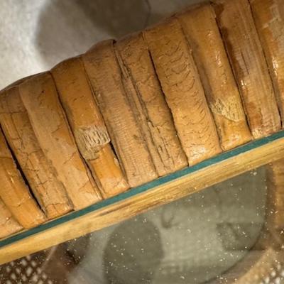 Two Wicker End Tables
