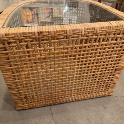 Two Wicker End Tables