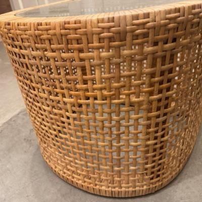 Two Wicker End Tables