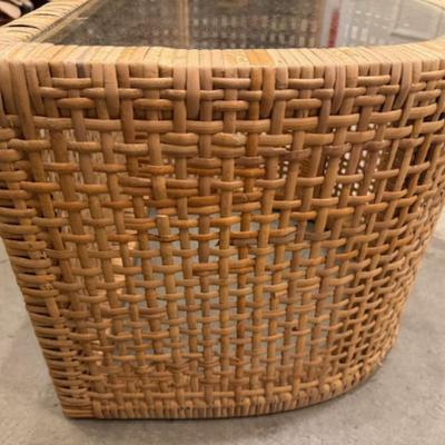 Two Wicker End Tables