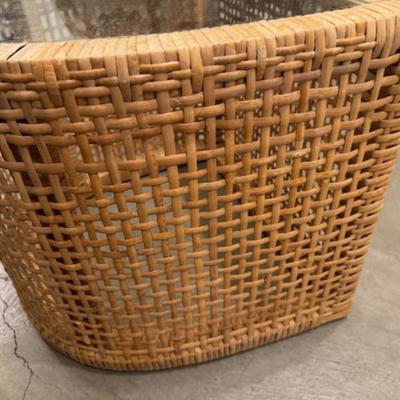 Two Wicker End Tables