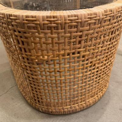 Two Wicker End Tables