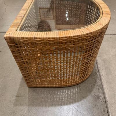 Two Wicker End Tables