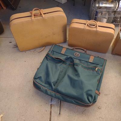 2 PIECE MATCHING LUGGAGE AND A GARMENT BAG