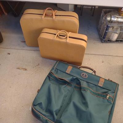 2 PIECE MATCHING LUGGAGE AND A GARMENT BAG