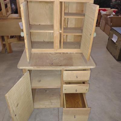 CHILD'S HANDMADE WOODEN HOOSIER CABINET