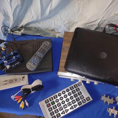 FISHER RECEIVER, JUMBO REMOTE, TV EARS & NEWER DIRECT TV BOX