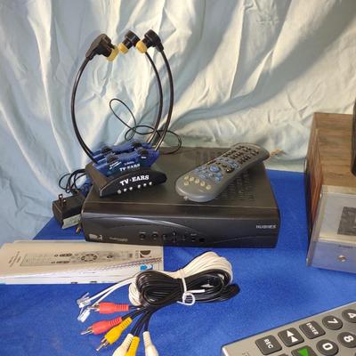 FISHER RECEIVER, JUMBO REMOTE, TV EARS & NEWER DIRECT TV BOX
