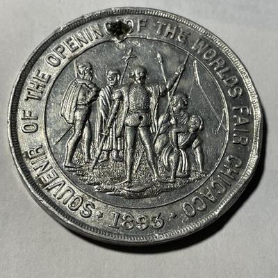 1893 Chicago World's Fair Columbian Exposition Souvenir of Opening (Aluminum Composition) 1.50" in Diameter as Pictured. FREE...