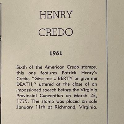 Henry Credo & Range Conservation 1961 Mint Condition US Stamp Plate Blocks Page as Pictured. Only One $5 Shipping Charge for 1 or 100...