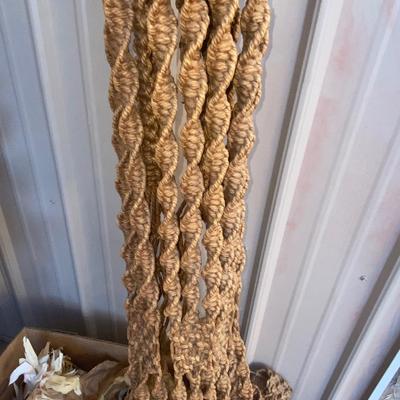 LARGE MACRAMÉ, COLORFUL, CORN, WICKER BASKET’S, AND WOODSY FOLIAGE