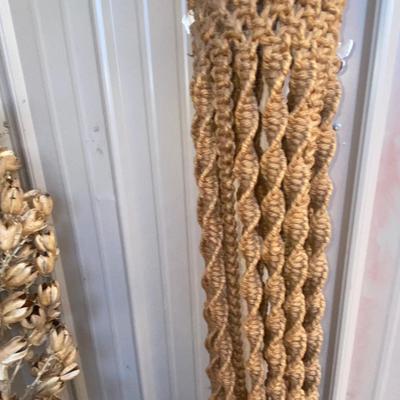 LARGE MACRAMÉ, COLORFUL, CORN, WICKER BASKET’S, AND WOODSY FOLIAGE