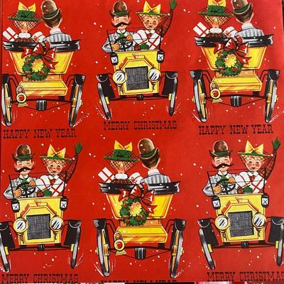 BOX OF VINTAGE GIFT WRAP AND GIFT TAGS PLUS A BOX OF NOEL MATCHES